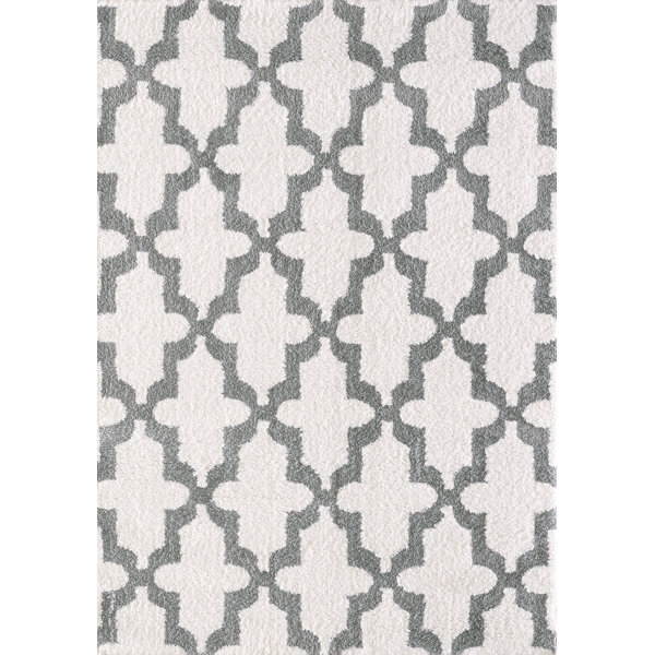 Mercer41 Kempf White/Silver Area Rug Wayfair